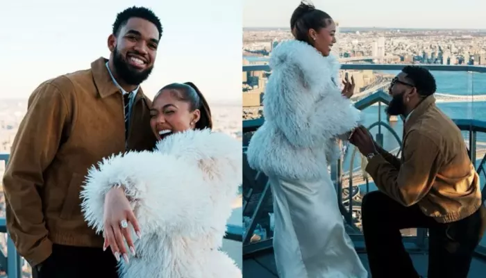 karl-anthony towns and jordyn woods are now engaged
